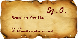 Szmolka Orsika névjegykártya